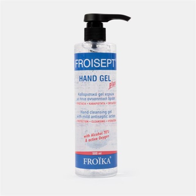 Froika Froisept Hand Gel Plus Pump Καθαριστικό Gel Χεριών Με Ηπια Αντισηπτική Δράση 500ml