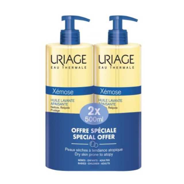 Uriage Xemose Ηuile Lavante Apaisante Cleansing Soothing Oil 2x500ml