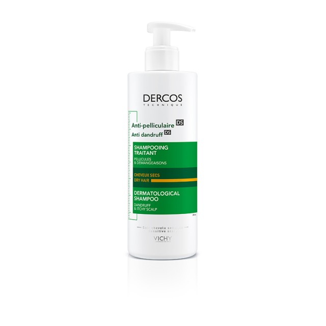 Vichy Dercos Anti-Dandruff DS Shampoo for Dry Hair, Αντιπυτιριδικό σαμπουάν για Ξηρά μαλλιά, 390ml