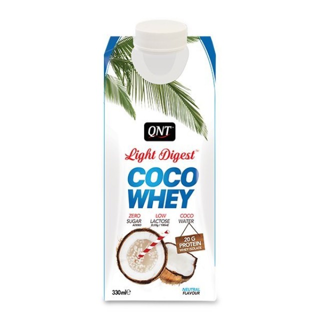 QNT Light Digest Coco Whey Isolate Protein Coconut Water Neutral 330ml