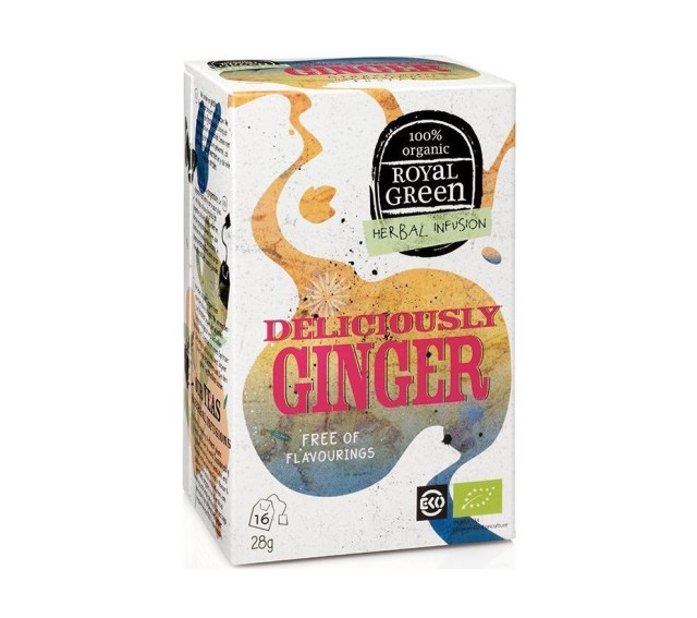 Am Health Royal Green Herbal Infusion Tea Deliciously Ginger 16 φακελάκια