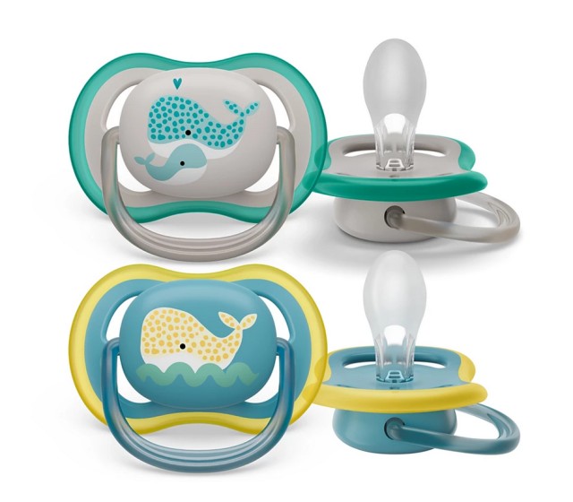 Avent Philips Ultra Air Soother SCF349/24 Ορθοδοντική Πιπίλα Σιλικόνης 18m+ 2τμχ