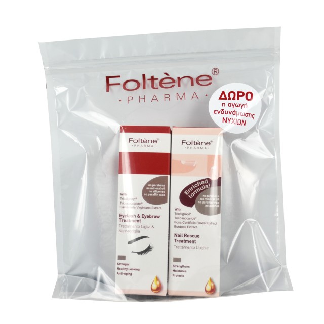 FOLTENE PHARMA Αγωγή Για Βλεφαρίδες & Φρύδια 8ml + Δώρο Αγωγή Για Τα Νύχια 8ml