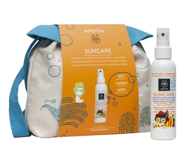 Apivita Set Suncare Kids Protection Face & Body Spray SPF50 με Αλόη & Καλέντουλα 150ml + Δώρο Παιδικό Backpack