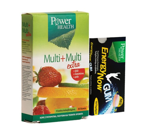 Power Health Multi+Multi Extra, 30tabs & ΔΩΡΟ Power Health Εnergy Now Gum 10 τεμ.