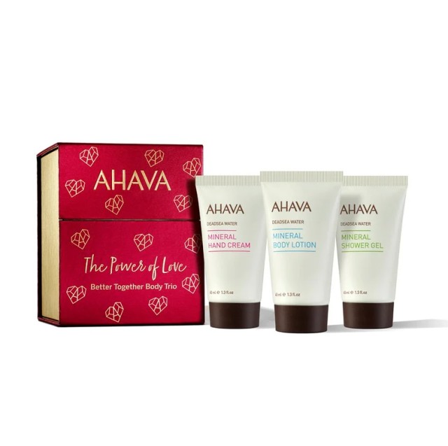 Ahava Set The Power of Love Mineral Hand Cream 40ml + Mineral Body Lotion 40ml + Mineral Shower Gel 40ml