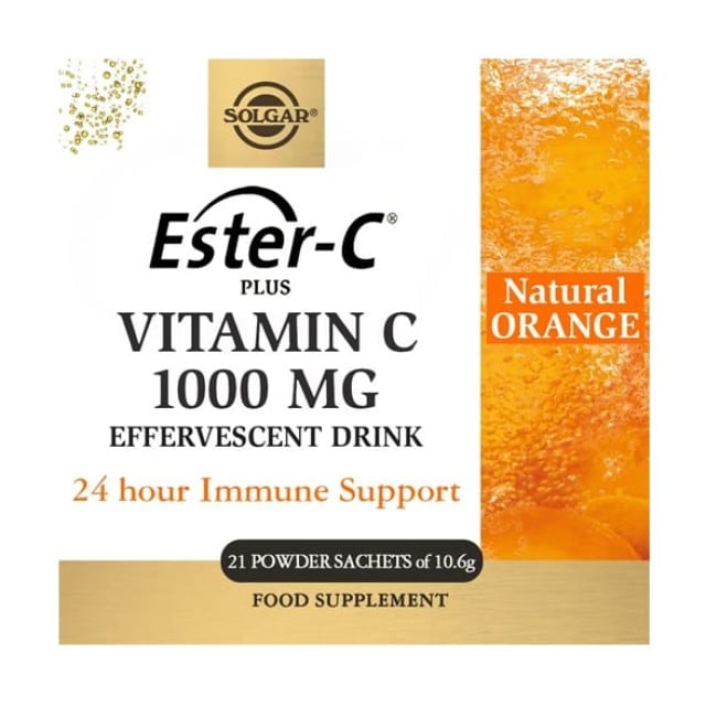 Solgar Ester-C Plus Vitamin C 1000mg Effervescent Drink Σκόνη για Πόσιμο Διάλυμα με Βιταμίνη C Ταχείας Δράσης 21sachets
