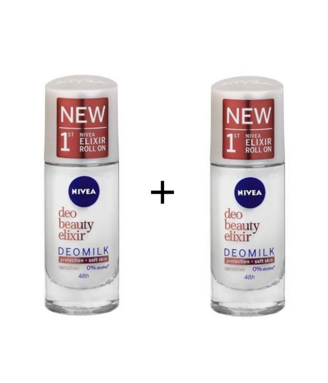 Nivea Deo Milk Beauty Elixir Sensitive Roll-On 40ml 1+1 Δώρο