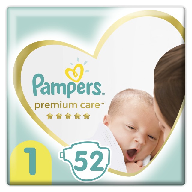 Pampers Premium Care Πάνες Μέγεθος No1 Newborn (2-5kg) 52 Πάνες