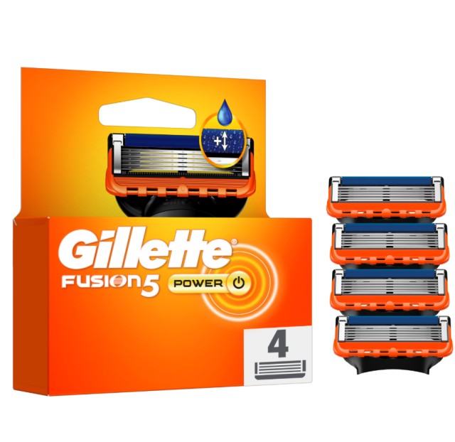 Gillette Fusion 5 Power Ανταλλακτικά Ξυριστικής Μηχανής 4τμχ