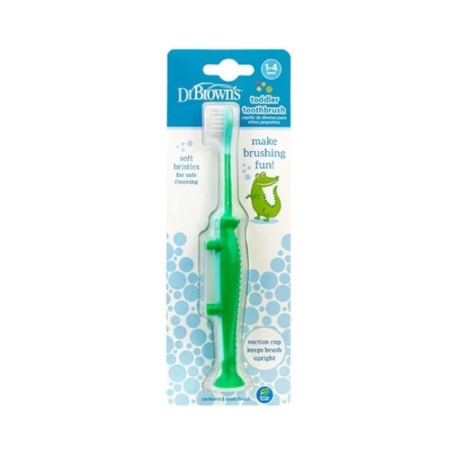 Dr. Brown's Toddler Toothbrush HG 059 Οδοντόβουρτσα Πράσινος Κροκόδειλος 1-4 ετών 1τμχ
