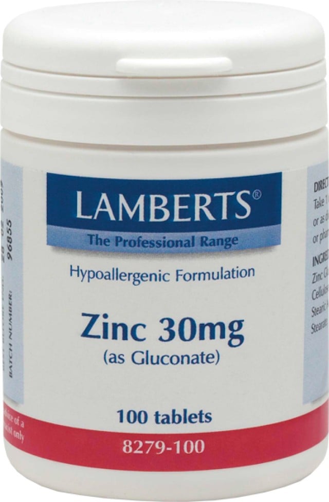 LAMBERTS ZINC 30MG (GLUCONATE) 100TABS