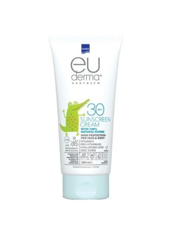Intermed Euderma Baby Natural Filters Βρεφικό Αντηλιακό Προσώπου & Σώματος Spf30 200ml