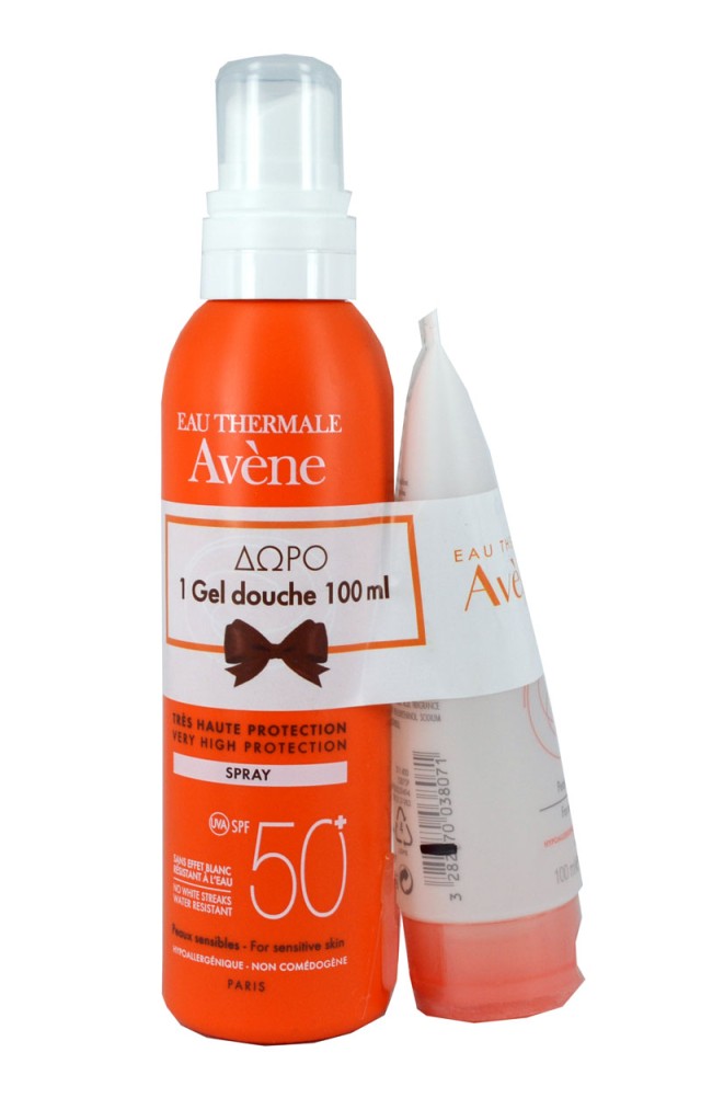 AVENE PROMO Αντηλιακό Spray για Πρόσωπο & Σώμα SPF50+ 200ML +ΔΩΡΟ GEL DOUCHE 100ML