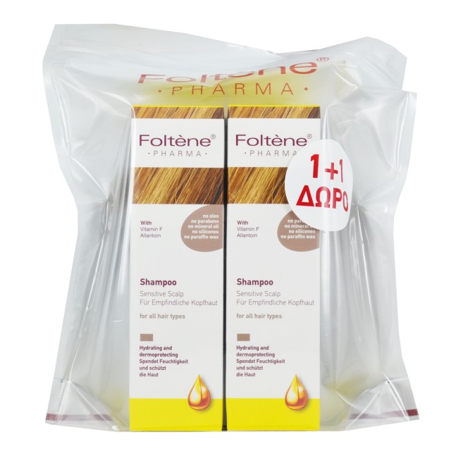 Foltene Shampoo Sensitive Σαμπουάν για το Ευαίσθητο Τριχωτό Κεφαλής 200ml 1+1 Δώρο