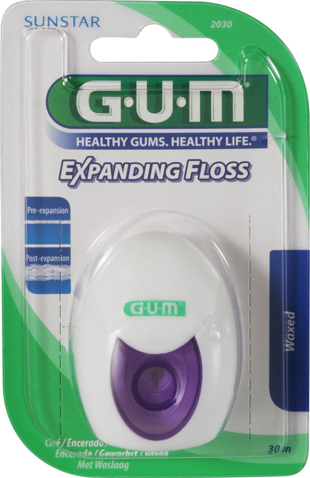 GUM 2030 EXPANDING FLOSS ΟΔΟΝΤΙΚΟ ΝΗΜΑ ΚΕΡΩΜΕΝΟ 30m