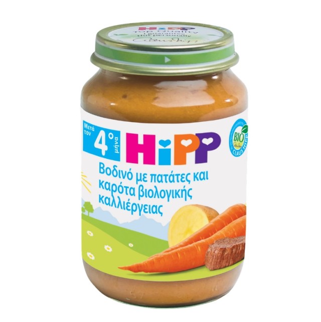 Hipp Βρεφικό Γεύμα Βοδινό με Πατάτες & Καρότα Βιολογικής Καλλιέργειας 190gr -20%