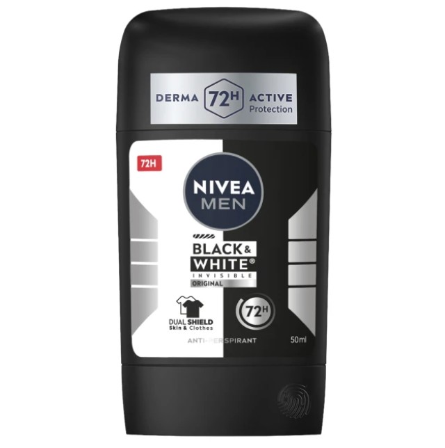 Nivea Men Black & White Invisible Deodorant Original Stick 72h 50ml