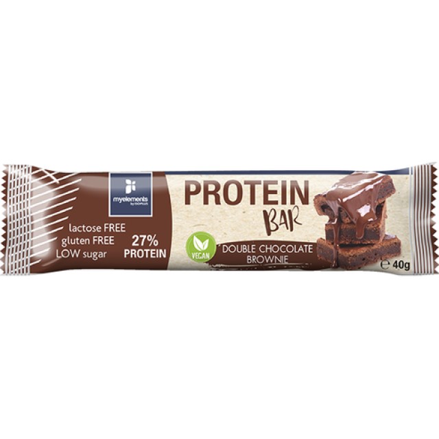 My Elements Vegan Protein Bar Double Chocolate Brownie Μπάρα Πρωτεΐνης Χωρίς Λακτόζη και Γλουτένη 40gr