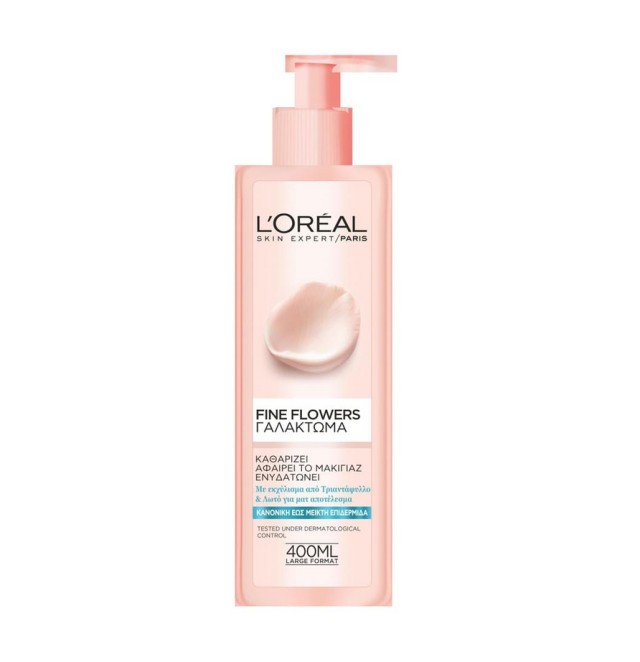 L'Oreal Paris Fine Flowers Γαλάκτωμα Καθαρισμού Κανονική - Mικτή Επιδερμίδα 400ml