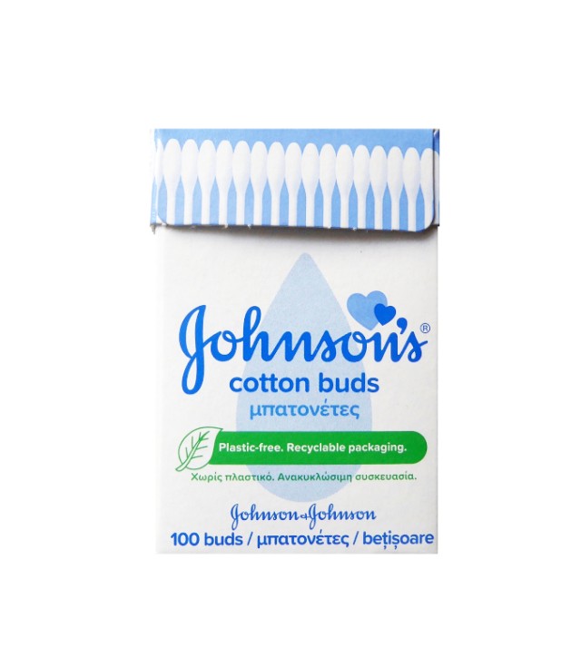 Johnson's Cotton Buds σε Ανακυκλώσιμη Συσκευασία 100 Μπατονέτες
