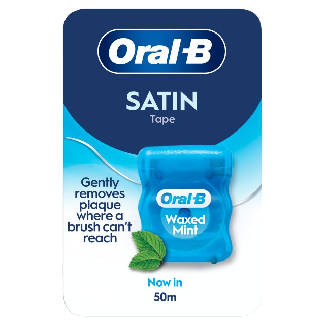 Oral-B Satin Tape Οδοντικό Νήμα Κηρωμένο Γεύση Μέντας 50m