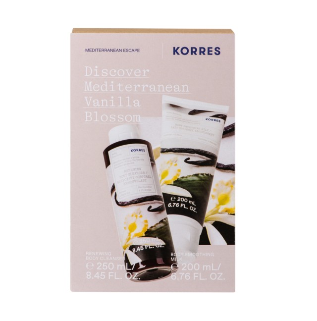 Korres Set Discover Mediterranean Vanilla Blossom Αφρόλουτρο Άνθη Βανίλιας 250ml & Ενυδατικό Γαλάκτωμα Άνθη Βανίλιας 200ml