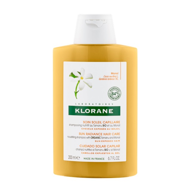 Klorane Sun Radiance Hair Care Shampoo με Βιολογικό Tamanu και Mονόι 200ml