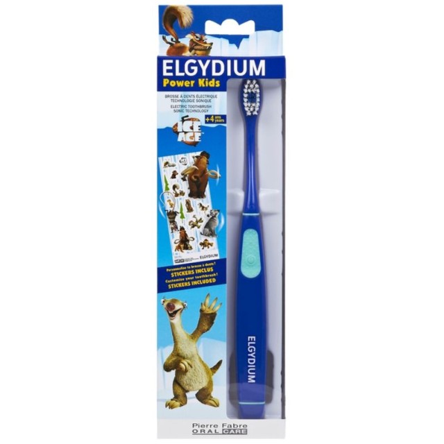Elgydium Power Kids Ice Age Ηλεκτρική Οδοντόβουρτσα 4 ετών+ Μπλε 1τμχ