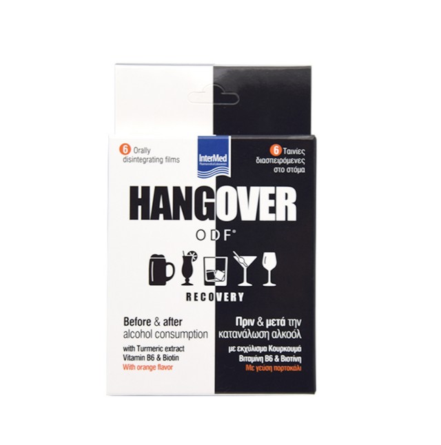 Intermed Hangover ODF® Recovery Πριν & Μετά την Κατανάλωση Αλκόολ με Γεύση Πορτοκάλι 6τμχ