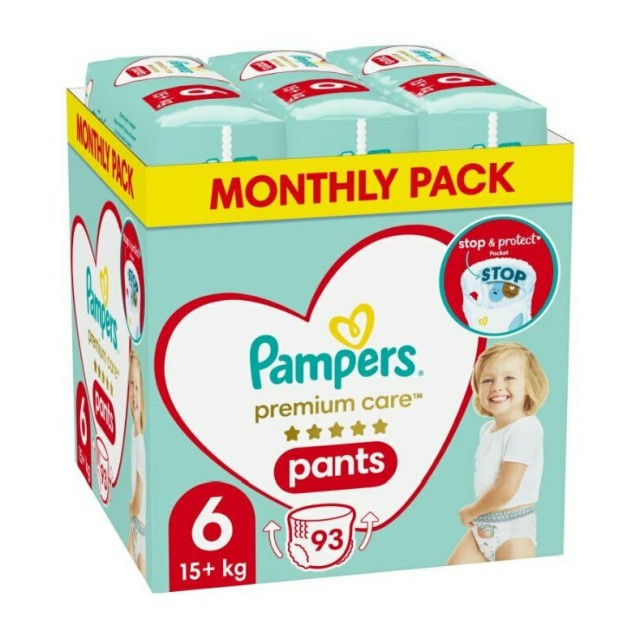 Pampers Premium Care Pants Μέγεθος 6 15+Kg 93 Πάνες-Βρακάκι