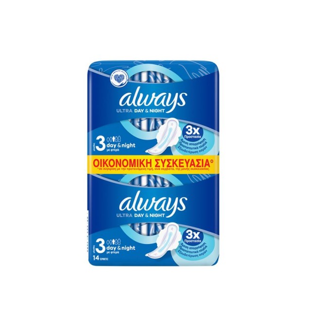 Always Ultra Day & Night No3 με Φτερά Duo Pack 14τμχ