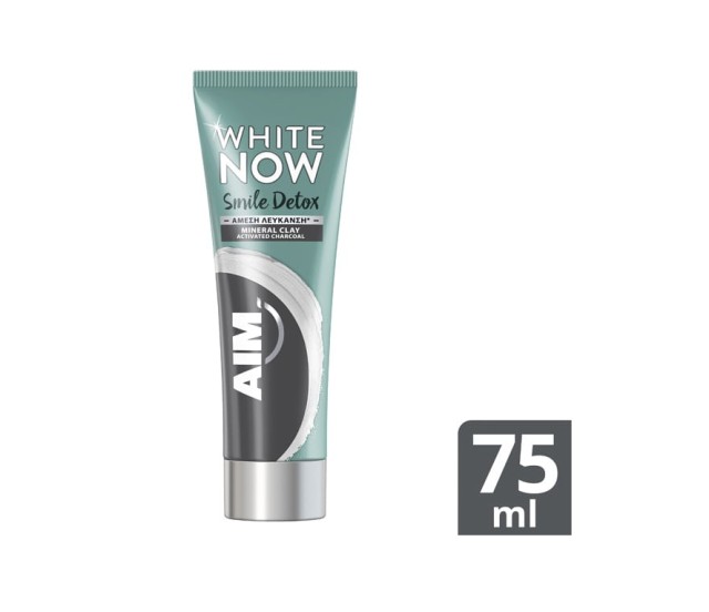 Aim White Now Smile Detox Charcoal Οδοντόκρεμα για Άμεση Λεύκανση 75ml