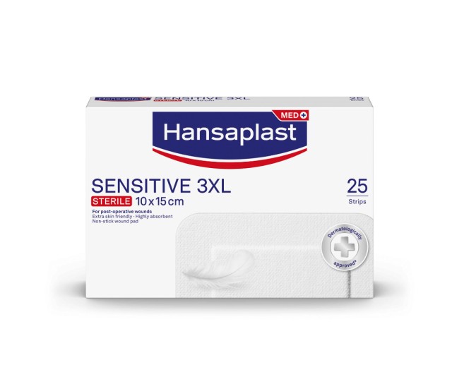 Hansaplast Sensitive 3XL 10 x 15cm 25τμχ