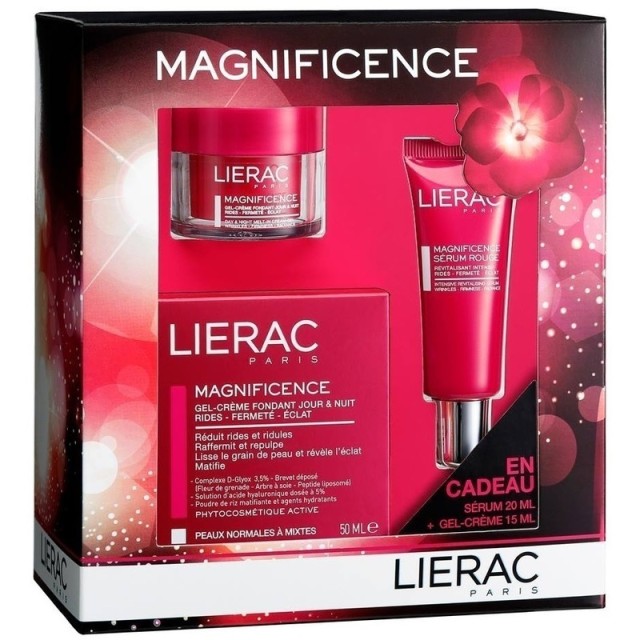Lierac Set Magnificence Gel Creme Fondant Ημέρας & Νύχτας Κανονικές - Μικτές 50ml & 15ml & Serum Rouge 20ml