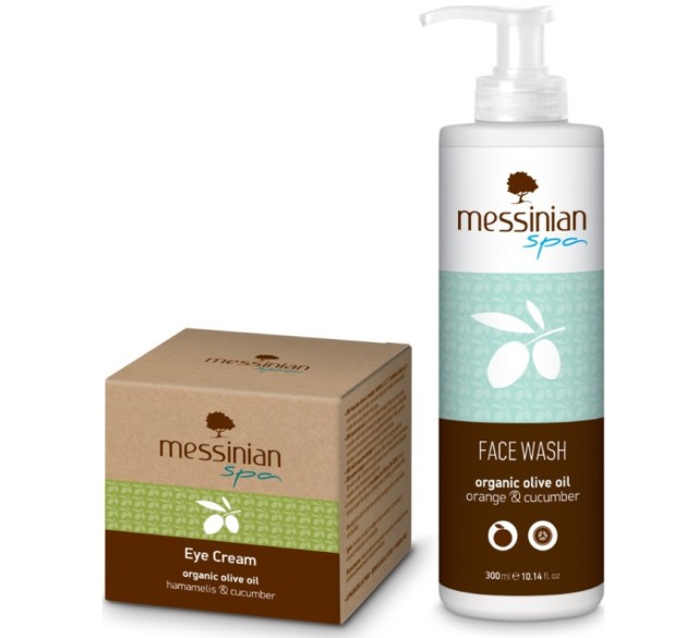 Messinian Spa Set Κρέμα Ματιών με Αμαμελίδα & Αγγούρι 50ml & Δώρο Καθαριστικό Προσώπου Πορτοκάλι & Αγγούρι 300ml