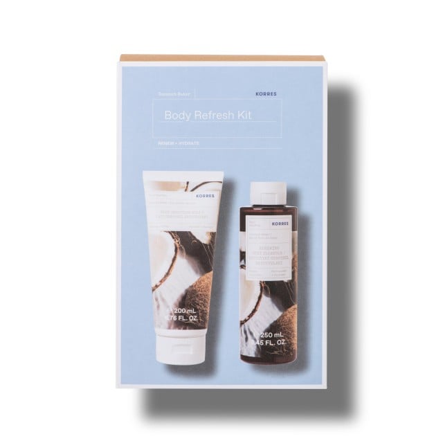 Korres Σετ Body Refresh Kit με Ενυδατικό Γαλάκτωμα Σώματος Νερό Καρύδας 200ml + Αφρόλουτρο με Νερό Καρύδας 250ml