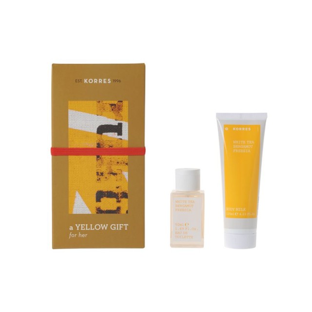 KORRES GIFT SET ME ΑΡΩΜΑ WHITE TEA, BERGAMOT, FREESIA 50ML & ΔΩΡΟ BODY MILK 125ML