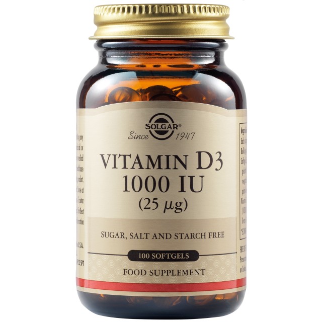 SOLGAR VIT. D-3 1000 IU softgels 100s