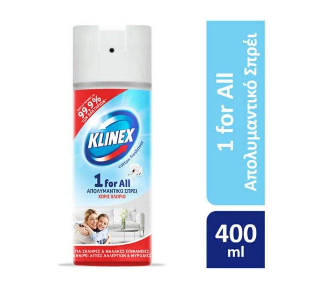 Klinex Απολυμαντικό Σπρέι 1for all Cotton Freshness 400ml