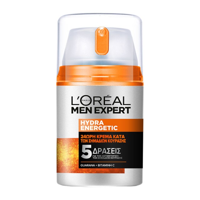 L' Oreal Paris Men Hydra Energetic Anti-Fatigue 24ωρη ενυδατική κρέμα,κατά των σημαδιών κούρασης 48ml