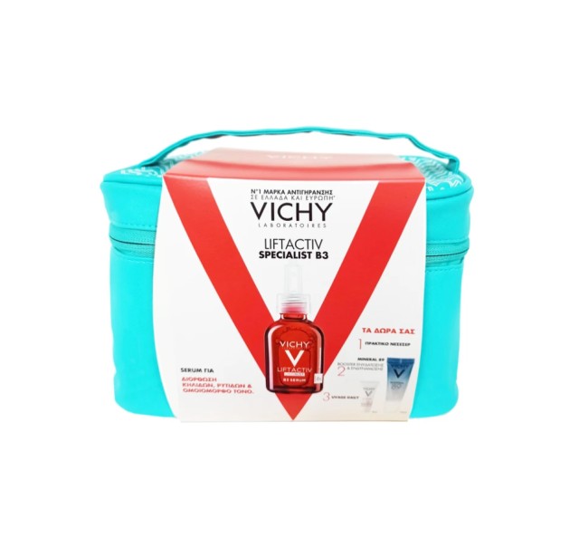 Vichy Set Liftactiv Specialist B3 Serum + Δώρο Mineral 89 10ml + Capital Soleil Uvage Daily SPF50 3ml + Νεσεσέρ 1τμχ