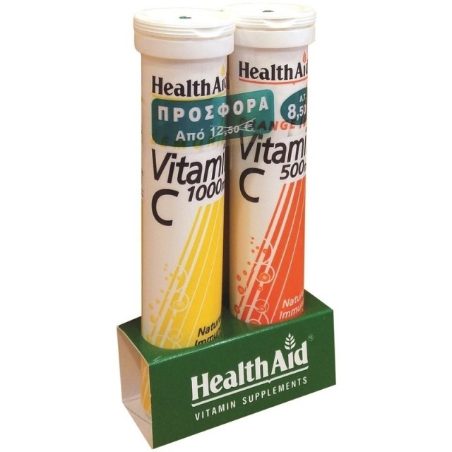 HEALTH AID Vitamin C 1000mg Λεμόνι & 500mg Πορτοκάλι - 20 + 20 Tabs