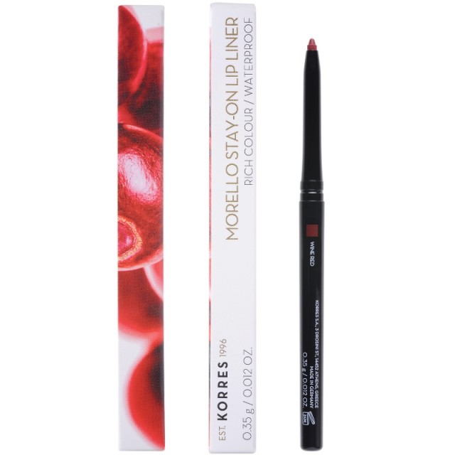 Korres Morello Stay-On Lip Liner Rich Colour Waterproof 03 Wine Red 0.35gr