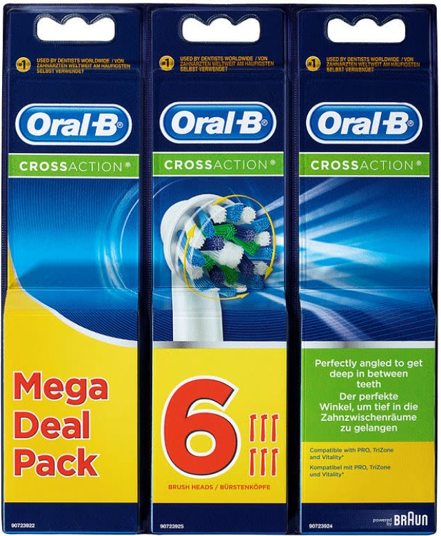 Oral-B Ανταλλακτικές Κεφαλές Cross Action Mega Deal Pack 6τμχ