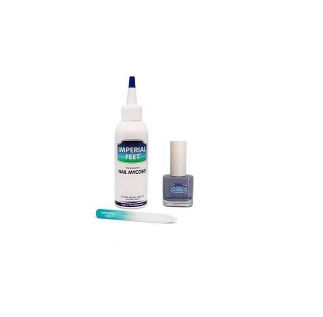 Imperial Feet Set Nail Mycosis Gel Μυκητίασης Νυχιών 75ml + Fungal Nail Polish Μωβ Βερνίκι Μυκητιασικών Νυχιών 13ml + Δώρο Γυάλινη Λίμα 1τμχ