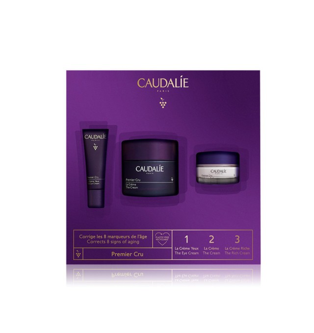 Caudalie Set Premier Cru The Cream 50ml & Free Gifts Premier Cru Eye Cream 5ml & Free Gifts Premier Cru The Rich Cream 15ml