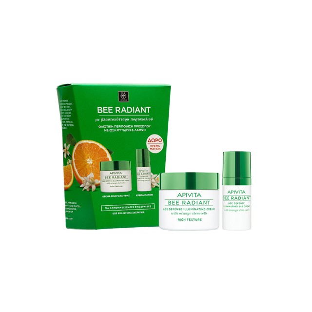 Apivita Bee Radiant Κρέμα Πλούσιας Υφής 50ml + Δώρο Κρέμα Ματιών 15ml