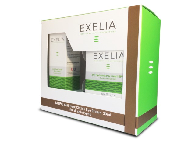 Exelia Πακέτο Προσφοράς 24h Hydrating Day Cream SPF15 UVA for normal & dry skin 50ml και Δώρο Κρέμα Ματιών για Μαύρους Κύκλους 30ml