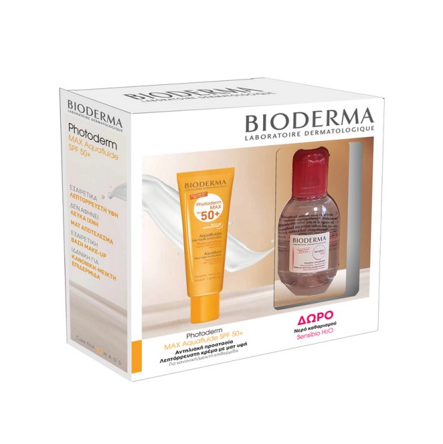 Bioderma Set Photoderm Max Aquafluide SPF50+ Λεπτόρρευστη Αντηλιακή Κρέμα Προσώπου με Ματ Υφή 40ml + ΔΩΡΟ Sensibio H2O 100ml